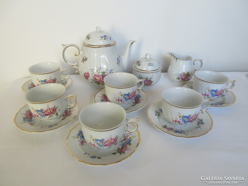 Hollóházi, 15-piece tea set with morning glory pattern. Negotiable!