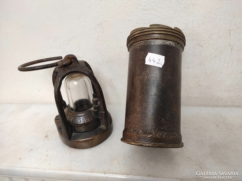 Antik bányász szerszám vájár bakter vasutas karbid lámpa 442 7360