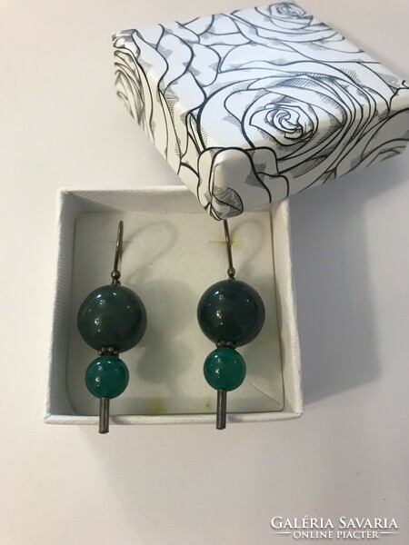 New! Custom-made silver 925 marked earrings with agate stones!