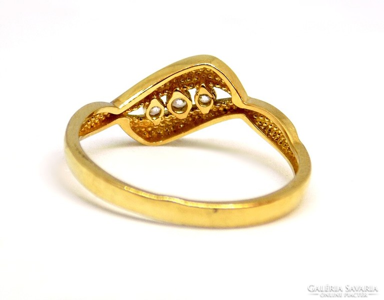 Sárga-fehér arany köves gyűrű (ZAL-Au106320)