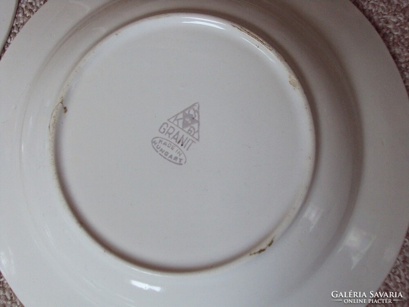 Retro old marked deep soup plate granite kispest cs.K.Gy. 9 Pcs