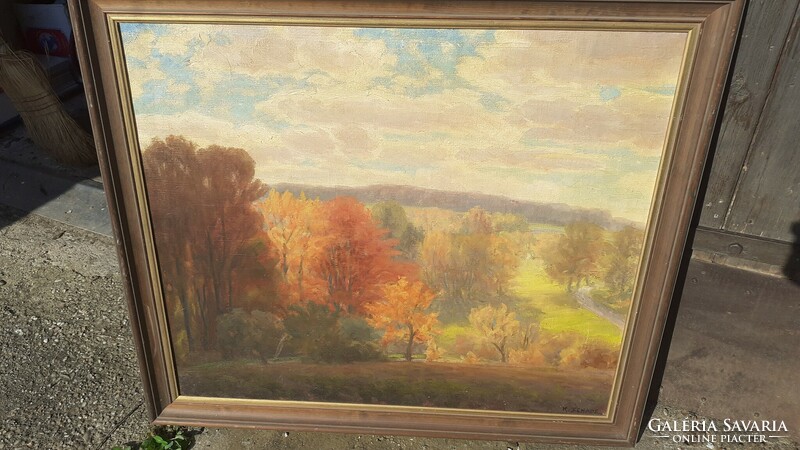 Karl Martin Schade  (1862-1954)  olaj-vászon festmény  " Színes erdő "