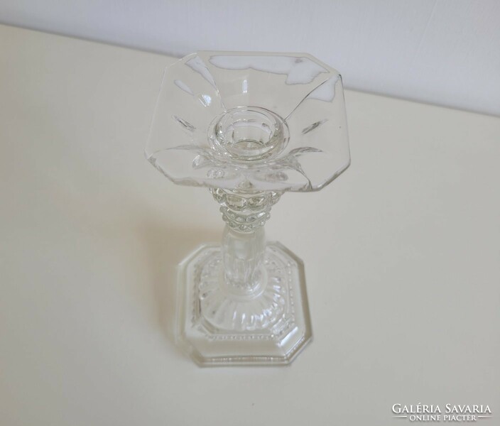 Régi üveg gyertyatartó 22.5 cm