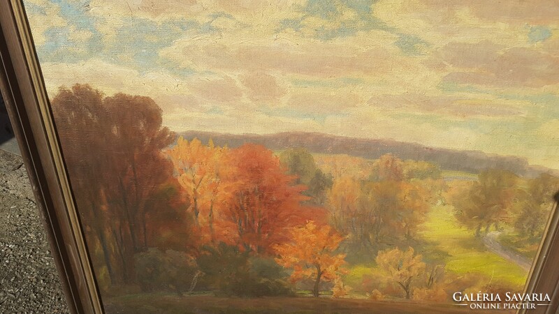 Karl Martin Schade  (1862-1954)  olaj-vászon festmény  " Színes erdő "