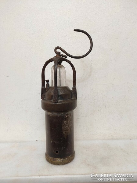 Antique miner's tool trencher bacter railway carbide lamp 444 7361