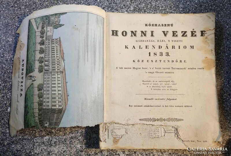 Közhasznu Honi Vezér. Gazdasági, házi's tiszti kalendáriom 1833. közesztendőre, Ludovica litogrphiáv