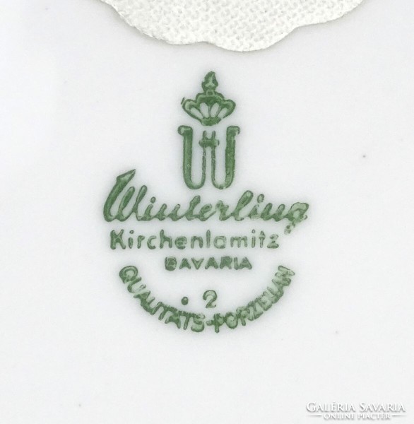 1M828 Magnólia díszes Winterling Kirchenlamitz Bavaria rézperemes porcelán tál 19.5 cm