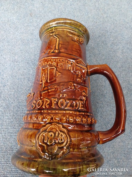 Körpecsétes Zsolnay Beer Jar Pécs Brewery 1848