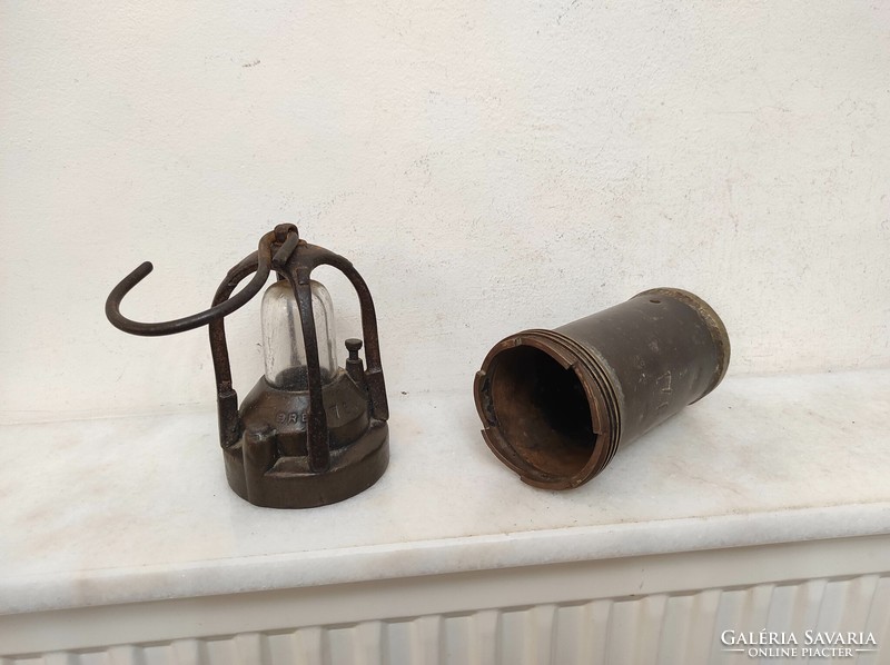 Antique miner's tool trencher bacter railway carbide lamp 444 7361
