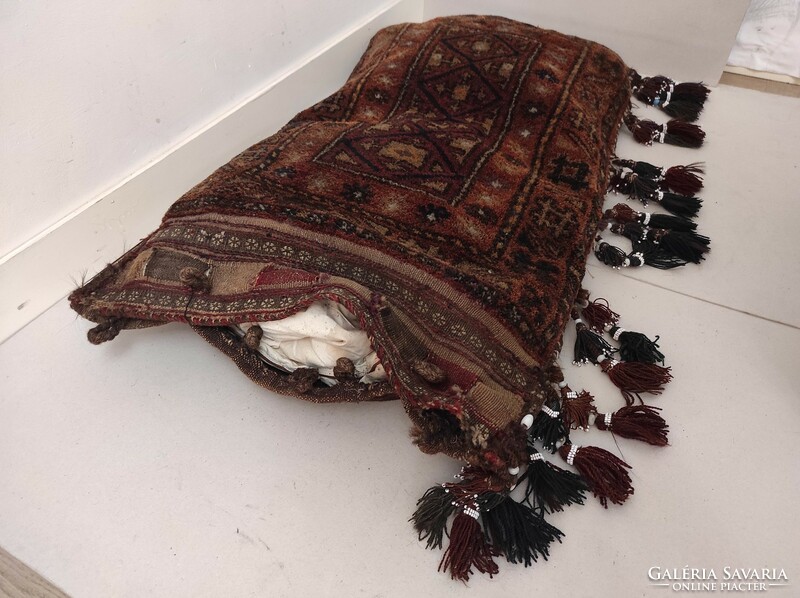 Antik kézi csomózás csomózott szőnyeg arab nagy méretű párna 401 7367