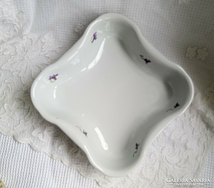 Old Zsolnay violet rectangular side dish 26cm