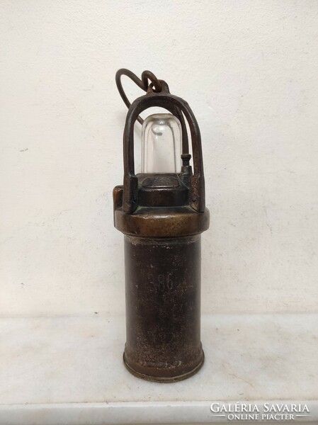 Antique miner's tool trencher bacter railway carbide lamp 442 7360