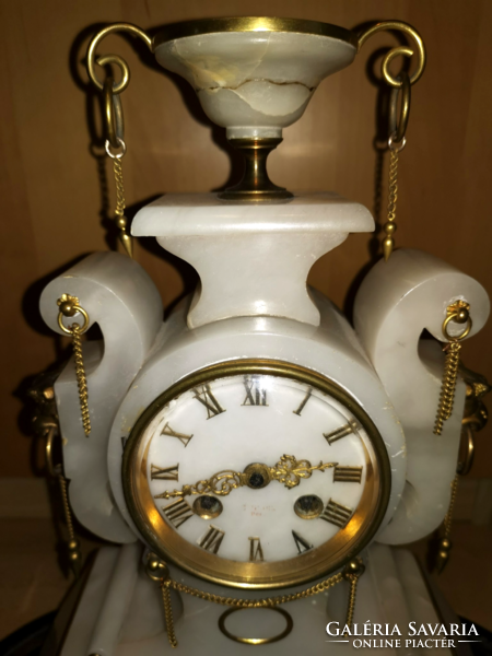 Decorative French alabaster table clock at a discounted price