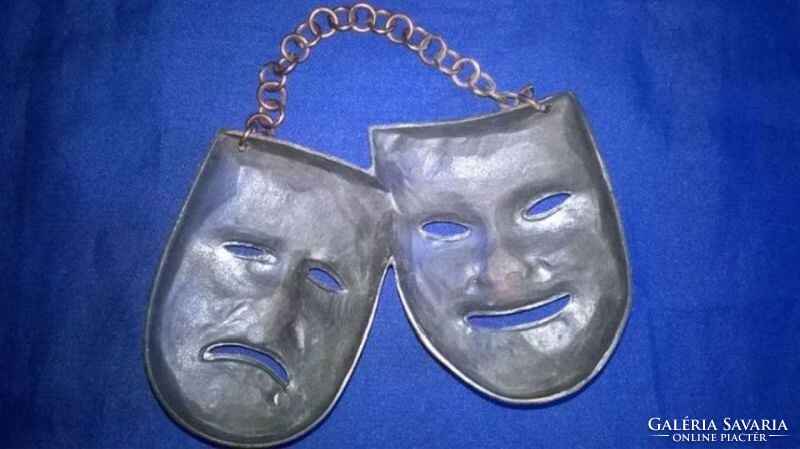 Red copper mask, pair of masks - wall decoration