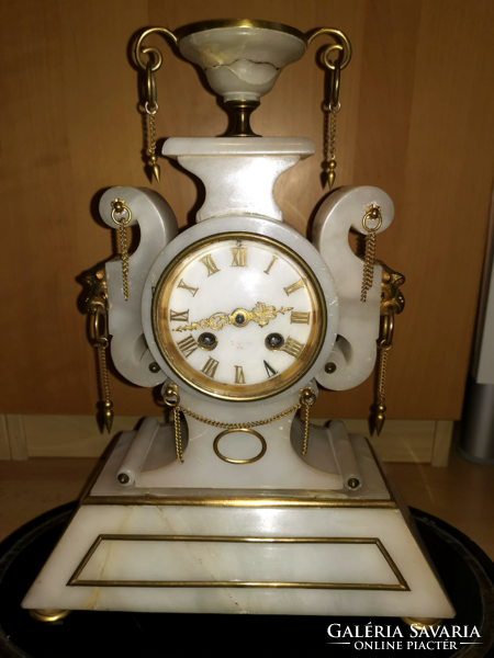 Decorative French alabaster table clock at a discounted price