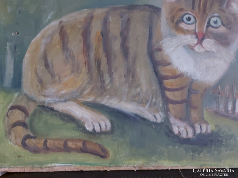 Unsigned painting - cat - 490