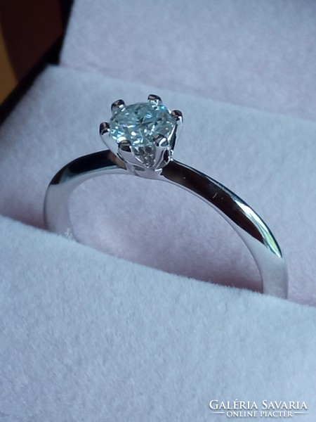 Moissanit gyémánt  0.5 ct 925 ezüst gyűrű 58