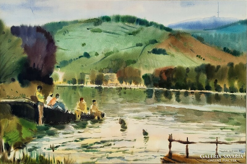 Miklós Osváth (1935 - 2004) there is summer in Tokaj c. His painting is 85x65cm with an original guarantee!