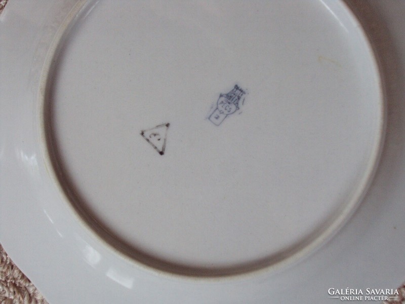 Retro régi porcelán süteményes kis tányér virág mintás 4 db Zsolnay Pécs