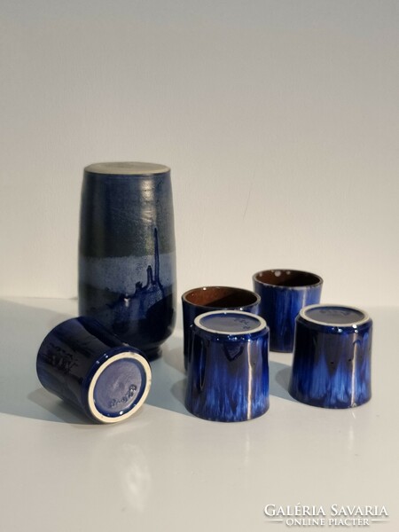 11 scheurich ceramic cups + 1 marked ceramic vase