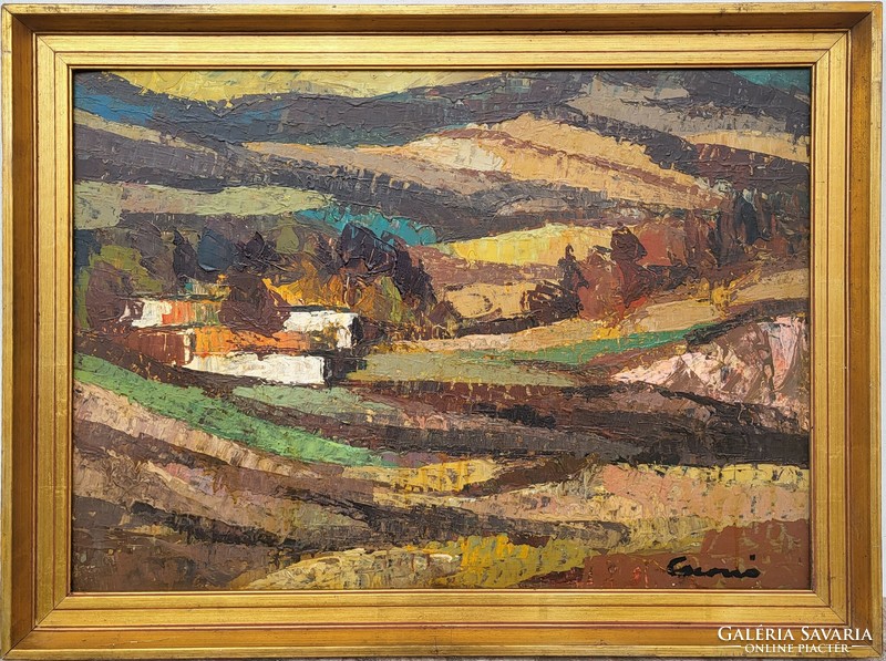 Csernó Judit (1925 - 2000) Hegyek között c. Képcsarnokos festménye. Eredeti Garanciával!
