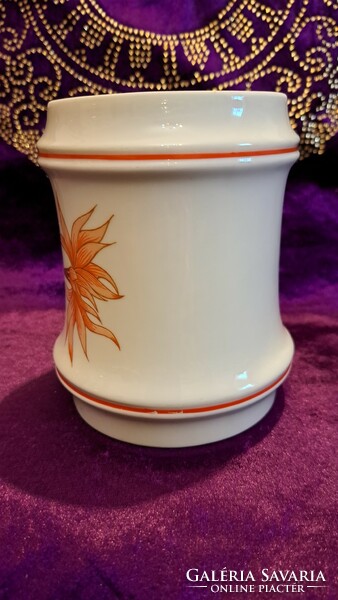 Hallóháza chrysanthemum porcelain pitcher (l3675)