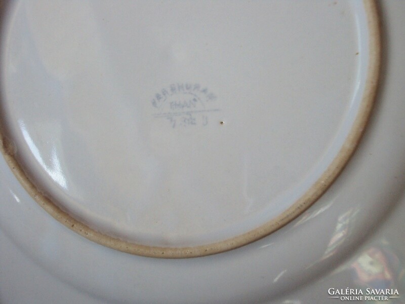 Retro porcelán régi lapos tányér Parshuram Than felirat