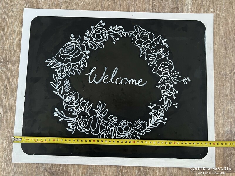 Kézzel festett Welcome tábla esküvői vagy otthoni dekoráció