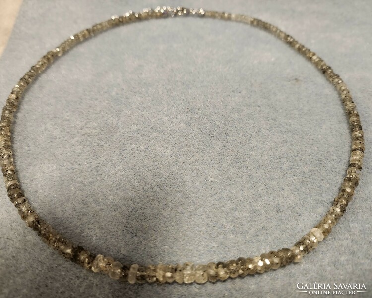 Turmalin rutil quarz drágaköves nyaklánc 925 ezüst  -  új, ritka