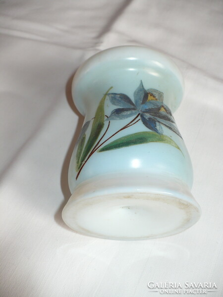 Hand painted glass oil lamp and vase