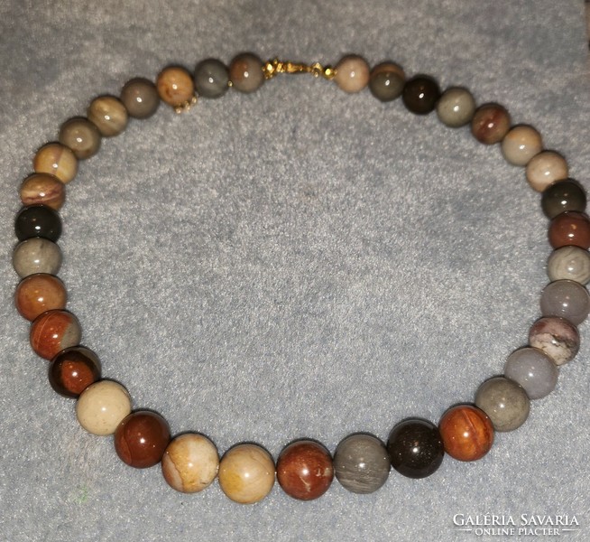 Jasper necklace with precious stones - many many handmade jewelry