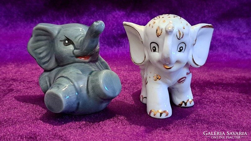 2 porcelain elephant shelf decorations (l3674)