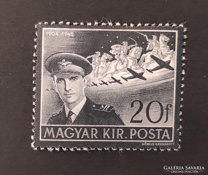 1942. Kormányzóhelyettesi gyászbélyeg ** postatiszta bélyeg