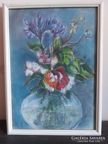 Unsigned painting - still life - pastel, on paper 496