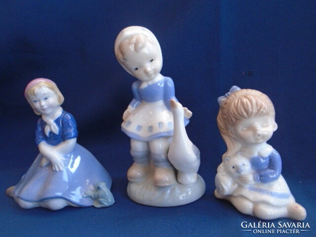 3 db állatszerető porcelán figura - hibátlanok - csak egyben eladó