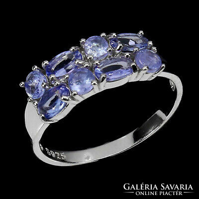 Genuine modern tanzanite silver ring size 8 (18) ¹