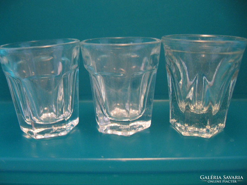 6 Square retro brandy and liqueur glasses 2+1