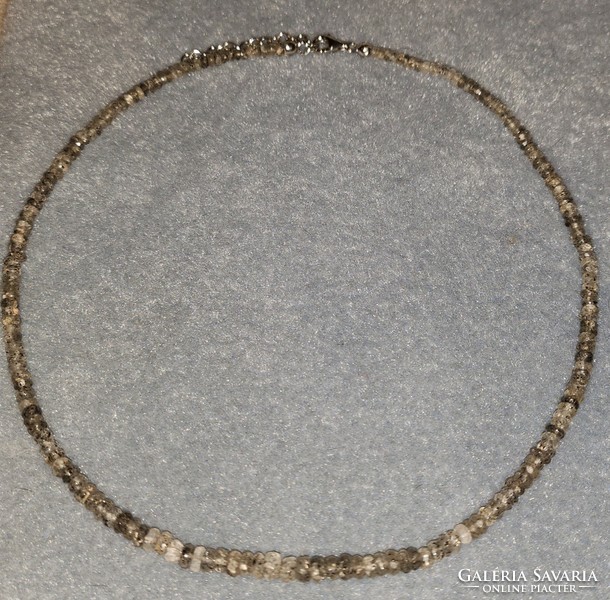 Tourmaline rutile quartz gemstone necklace 925 silver - new, rare