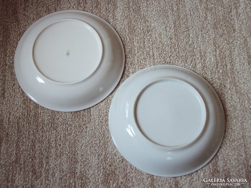 Retro old flat plate with Pécs mark Zsolnay, factory kitchen 2 pcs
