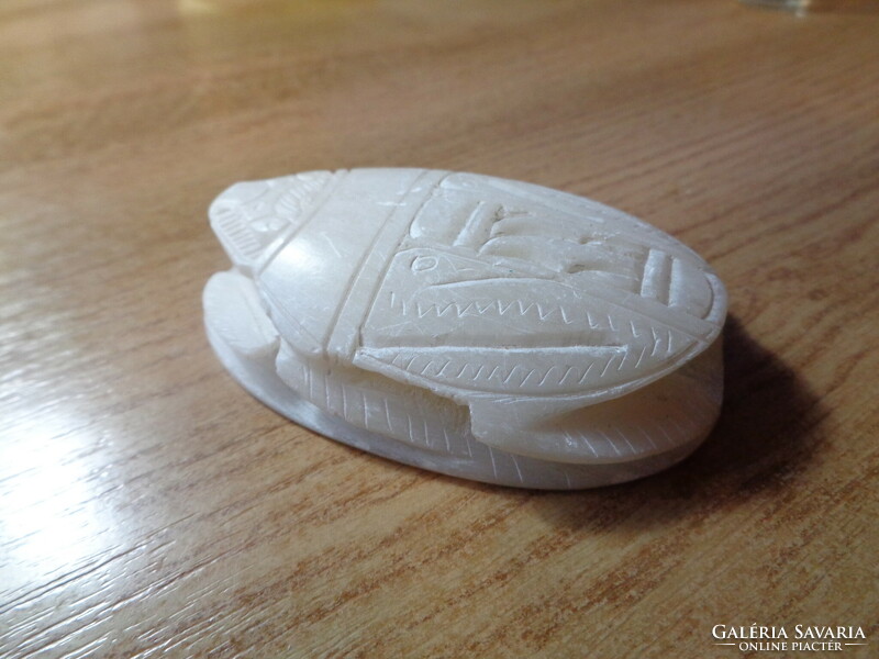 Scarabeus beetle, made of alabaster, 5.8 x 8 cm