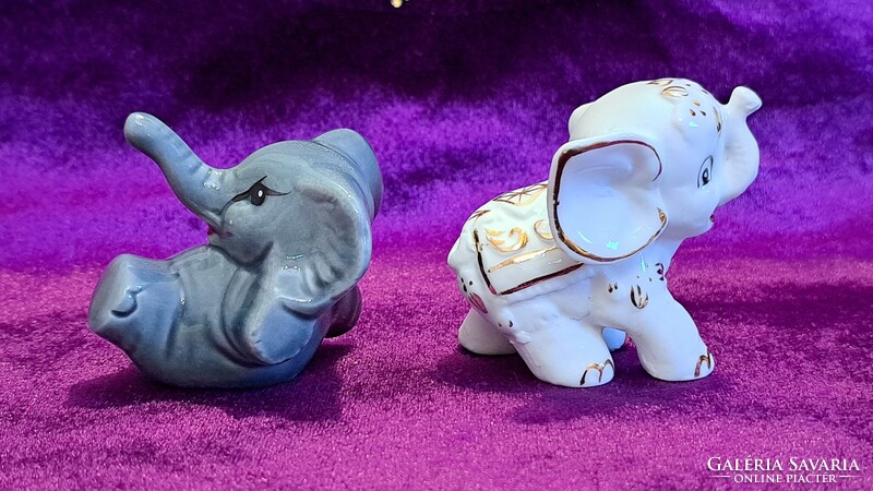 2 porcelain elephant shelf decorations (l3674)