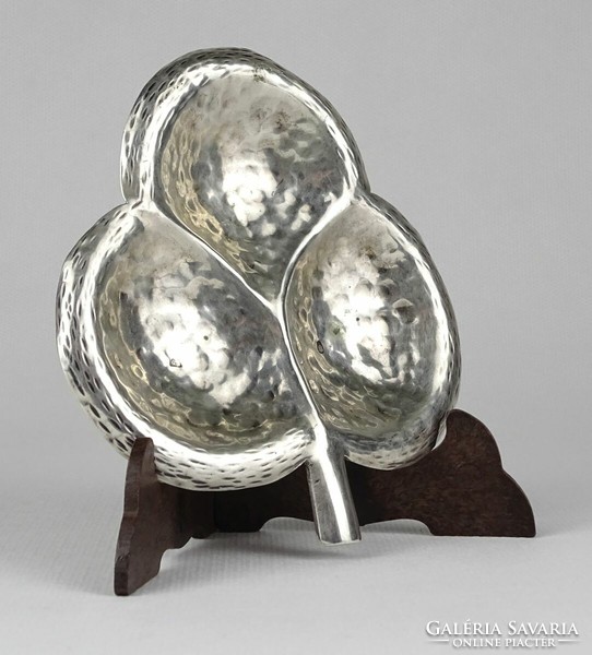 1L969 old leaf-shaped silver ashtray 55 g