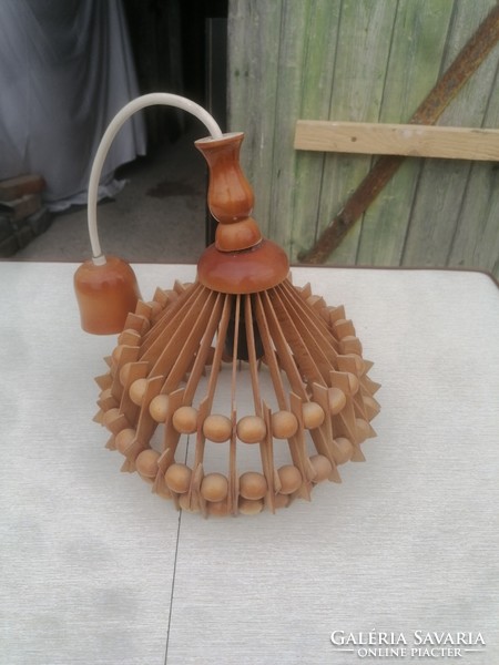 Mid-century vintage retro wooden lamp shade wall lamp chandelier