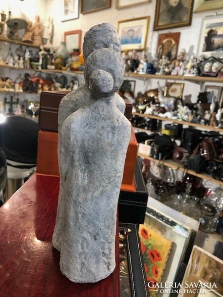 Hand-carved stone statue, 22 cm tall beauty.