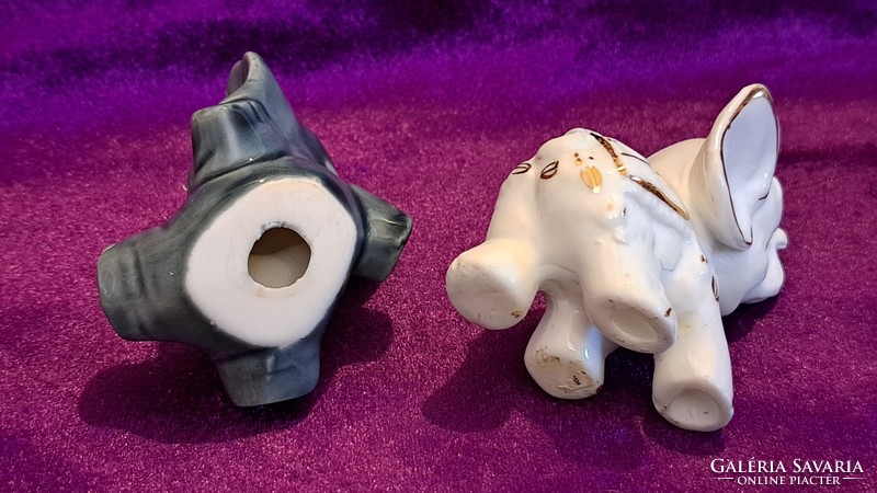 2 porcelain elephant shelf decorations (l3674)