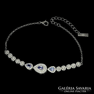 925 sterling silver bracelet with genuine tanzanite gemstone