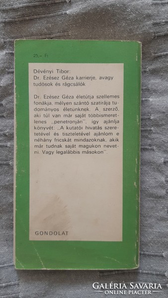 Dévényi Tibor : Dr. Ezésez Géza karrierje
