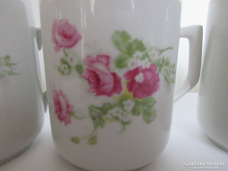 6 old Zsolnay rose pattern mugs. Negotiable!