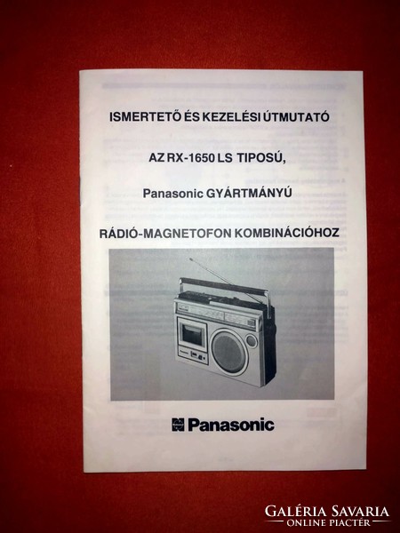 Panasonic Kezelési útmutató RX-1650 LS típusú Panasonic rádió-magnetofon