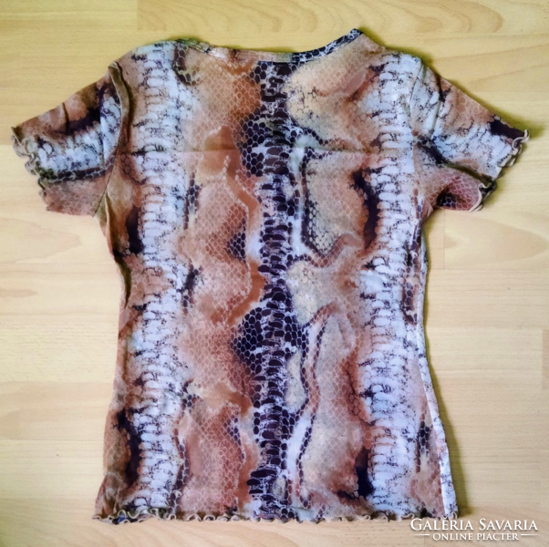 Jeffrey rogers snakeskin print blouse